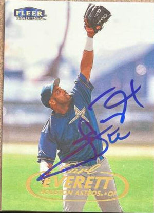 Carl Everett Signed 1998 Fleer Tradition Baseball Card - Houston Astros