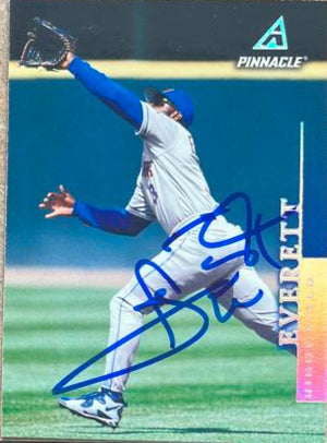 Carl Everett Signed 1998 Pinnacle Baseball Card - New York Mets