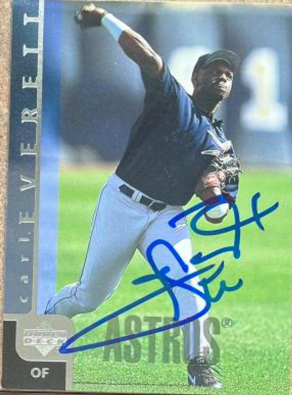 Carl Everett Signed 1998 Upper Deck Baseball Card - Houston Astros