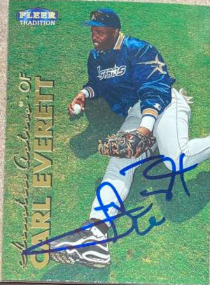 Carl Everett Signed 1999 Fleer Tradition Baseball Card - Houston Astros