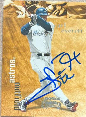 Carl Everett Signed 1999 Skybox Thunder Baseball Card - Houston Astros