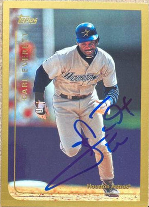 Carl Everett Signed 1999 Topps Baseball Card - Houston Astros