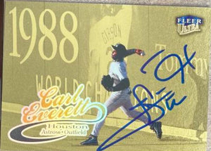 Carl Everett Signed 1999 Fleer Ultra Gold Medallion Baseball Card - Houston Astros