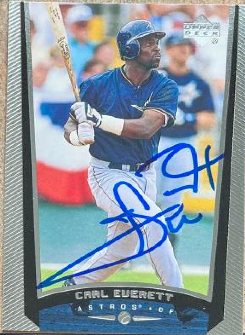 Carl Everett Signed 1999 Upper Deck Baseball Card - Houston Astros