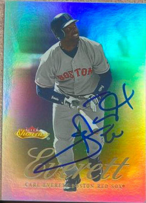 Carl Everett Signed 2000 Fleer Showcase Baseball Card - Boston Red Sox