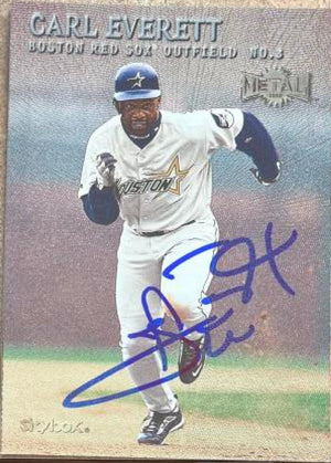 Carl Everett Signed 2000 Metal Baseball Card - Boston Red Sox