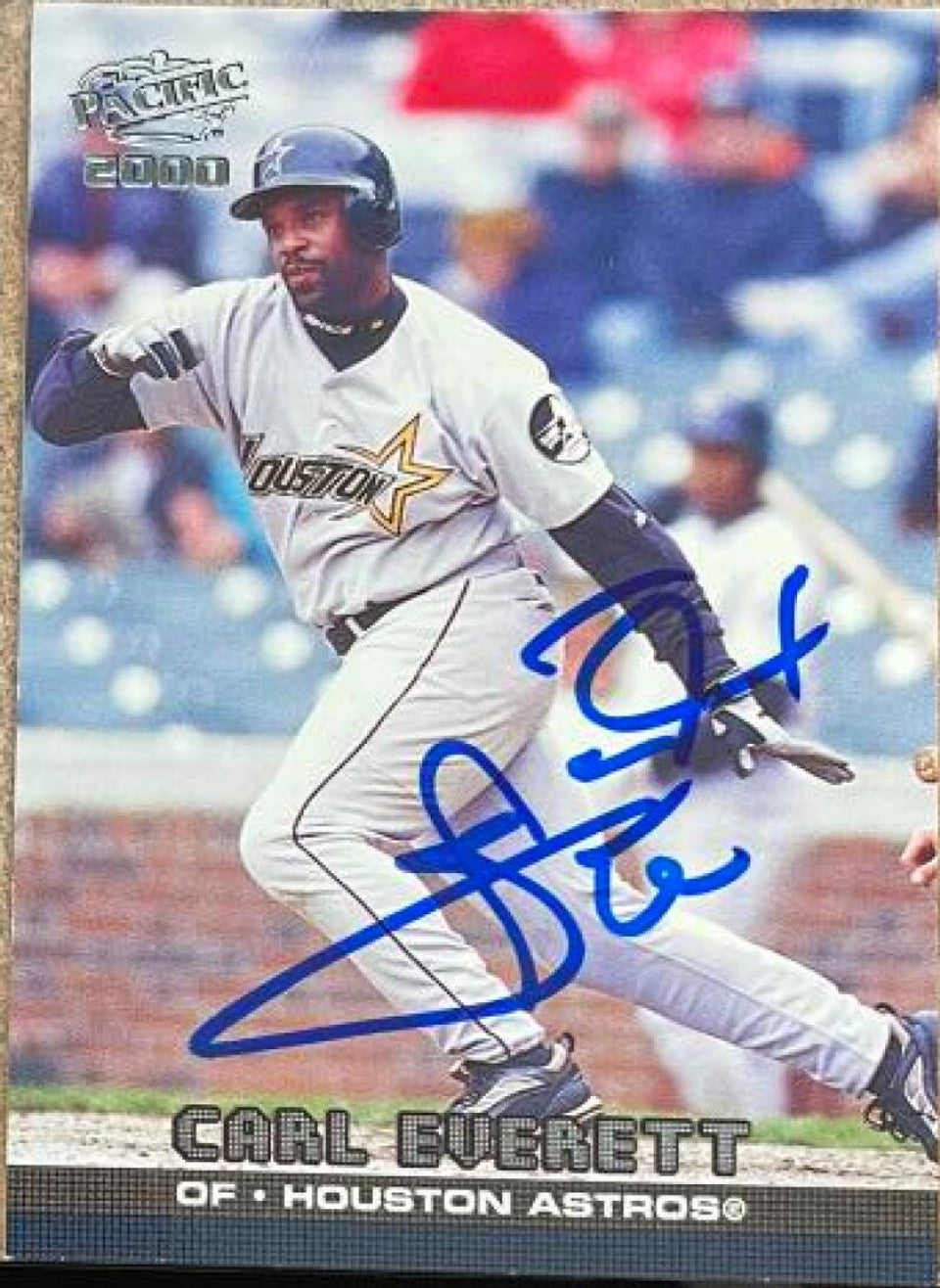 Carl Everett Signed 2000 Pacific Baseball Card - Houston Astros