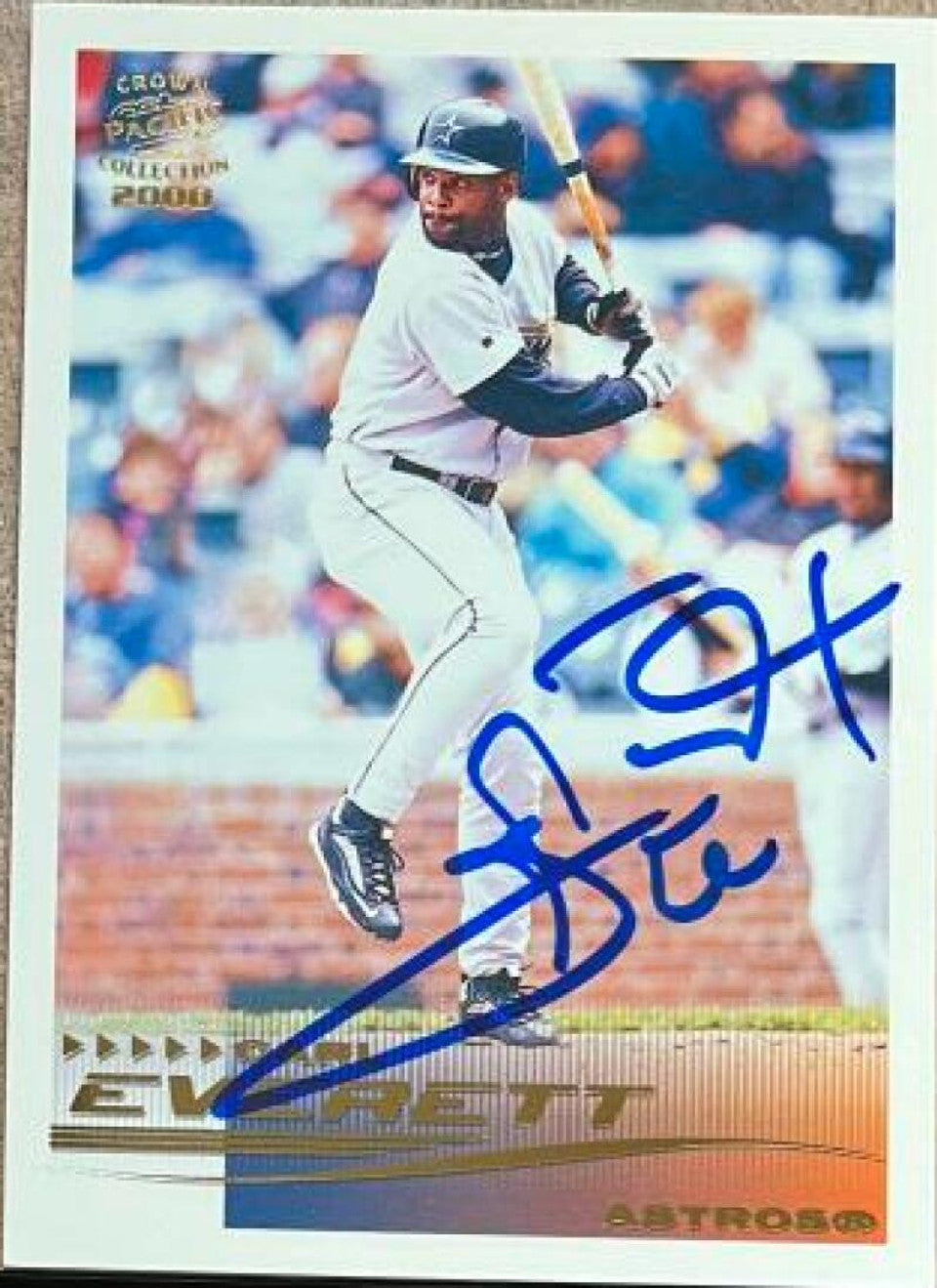 Carl Everett Signed 2000 Pacific Crown Collection Baseball Card - Houston Astros