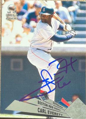 Carl Everett Signed 2000 Pacific Omega Baseball Card - Boston Red Sox