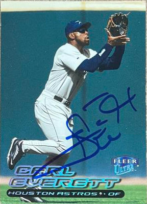 Carl Everett Signed 2000 Fleer Ultra Baseball Card - Houston Astros