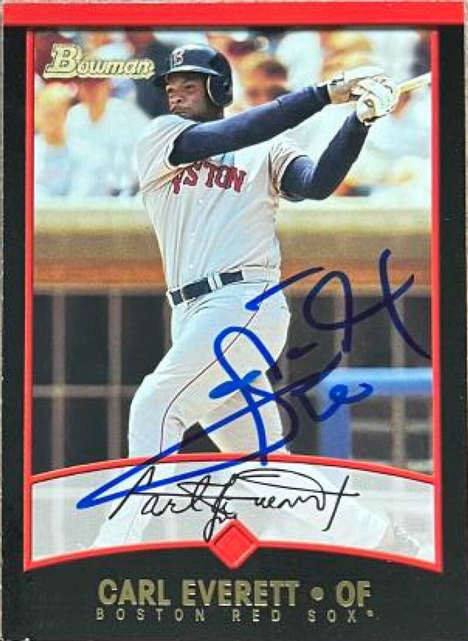 Carl Everett Signed 2001 Bowman Baseball Card - Boston Red Sox