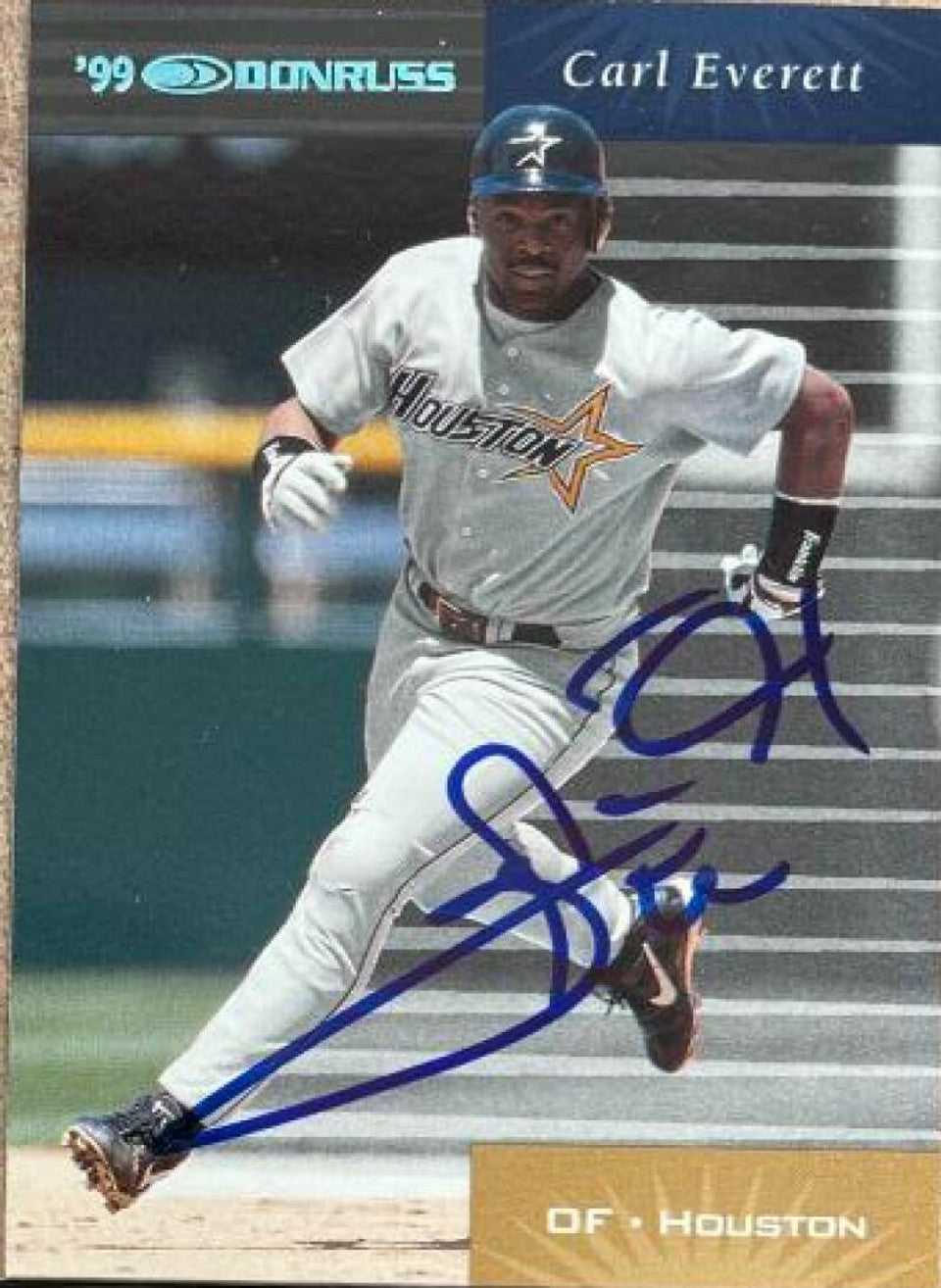 Carl Everett Signed 2001 Donruss 1999 Retro Baseball Card - Houston Astros