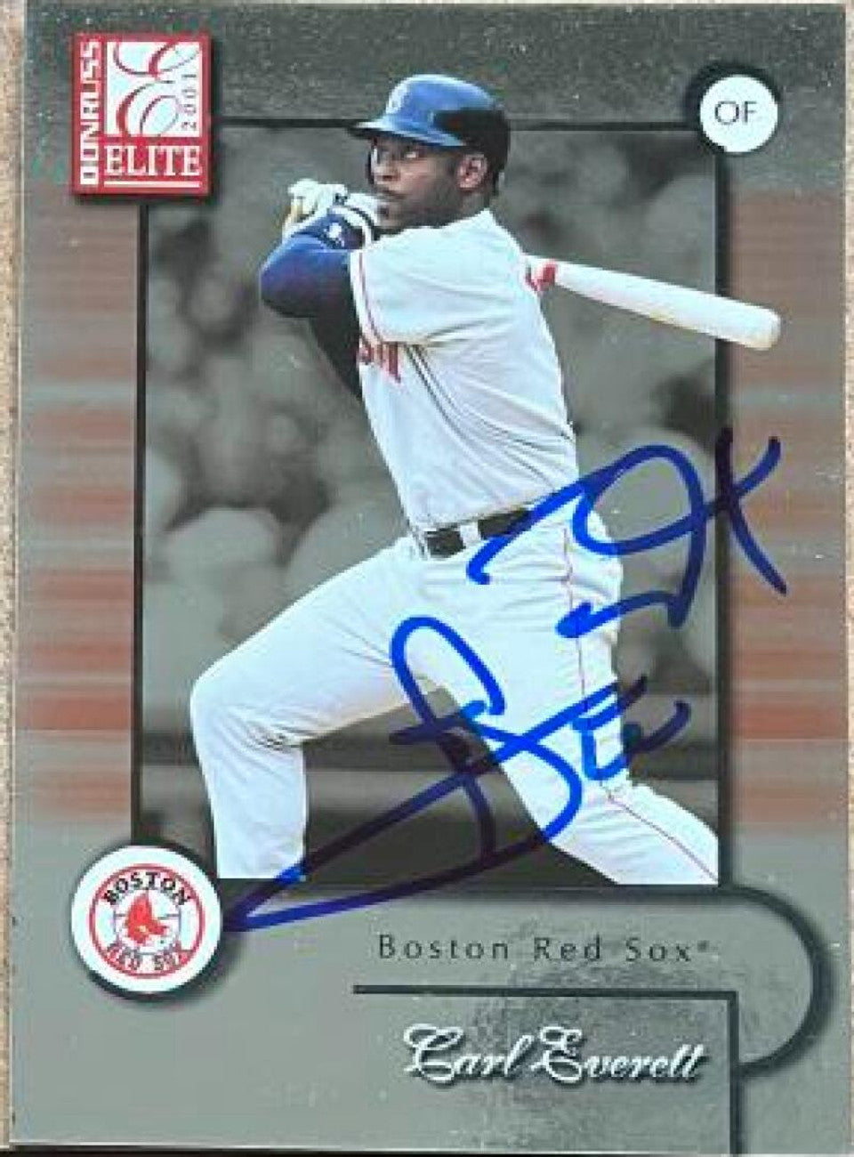 Carl Everett Signed 2001 Donruss Elite Baseball Card - Boston Red Sox