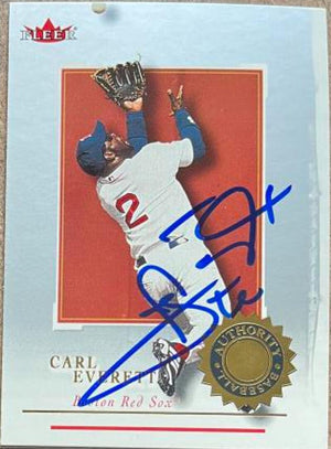 Carl Everett Signed 2001 Fleer Authority Baseball Card - Boston Red Sox