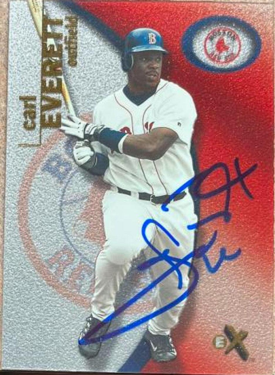 Carl Everett Signed 2001 Fleer E-X Baseball Card - Boston Red Sox