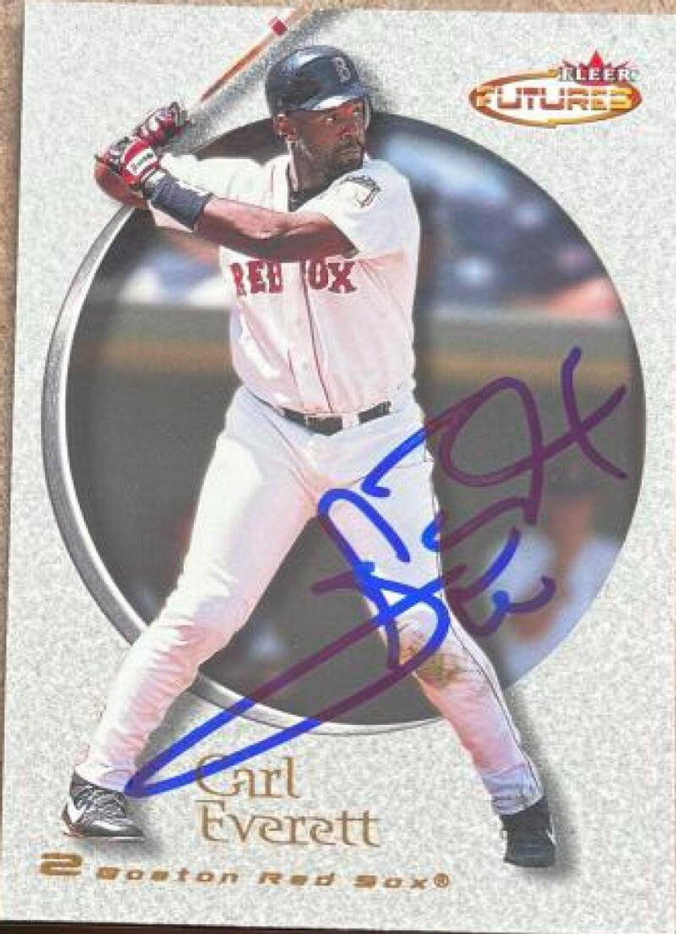 Carl Everett Signed 2001 Fleer Futures Baseball Card - Boston Red Sox