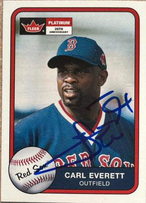 Carl Everett Signed 2001 Fleer Platinum Baseball Card - Boston Red Sox