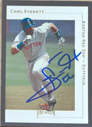 Carl Everett Signed 2001 Fleer Premium Baseball Card - Boston Red Sox