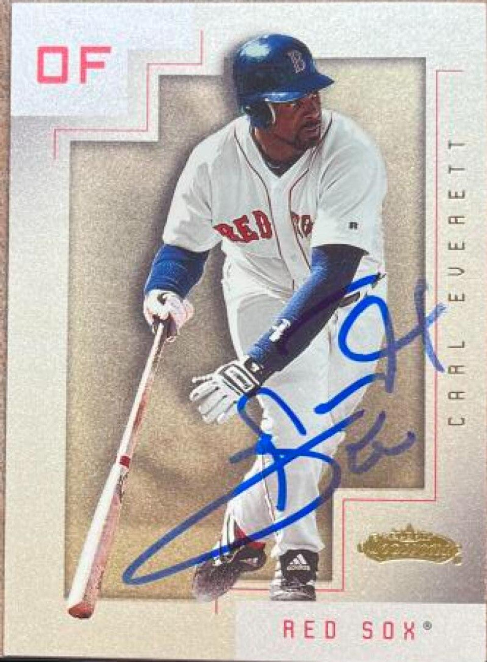 Carl Everett Signed 2001 Fleer Showcase Baseball Card - Boston Red Sox