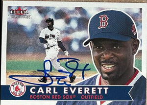 Carl Everett Signed 2001 Fleer Tradition Baseball Card - Boston Red Sox