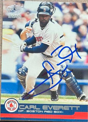 Carl Everett Signed 2001 Pacific Baseball Card - Boston Red Sox