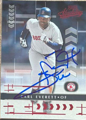 Carl Everett Signed 2001 Playoff Absolute Memorabilia Baseball Card - Boston Red Sox