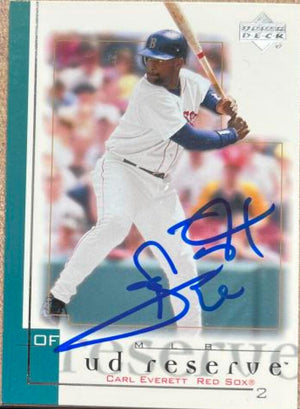 Carl Everett Signed 2001 UD Reserve Baseball Card - Boston Red Sox