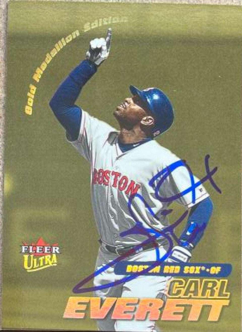 Carl Everett Signed 2001 Fleer Ultra Gold Medallion Baseball Card - Boston Red Sox