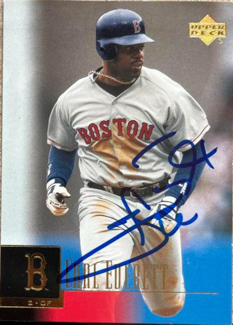 Carl Everett Signed 2001 Upper Deck Baseball Card - Boston Red Sox