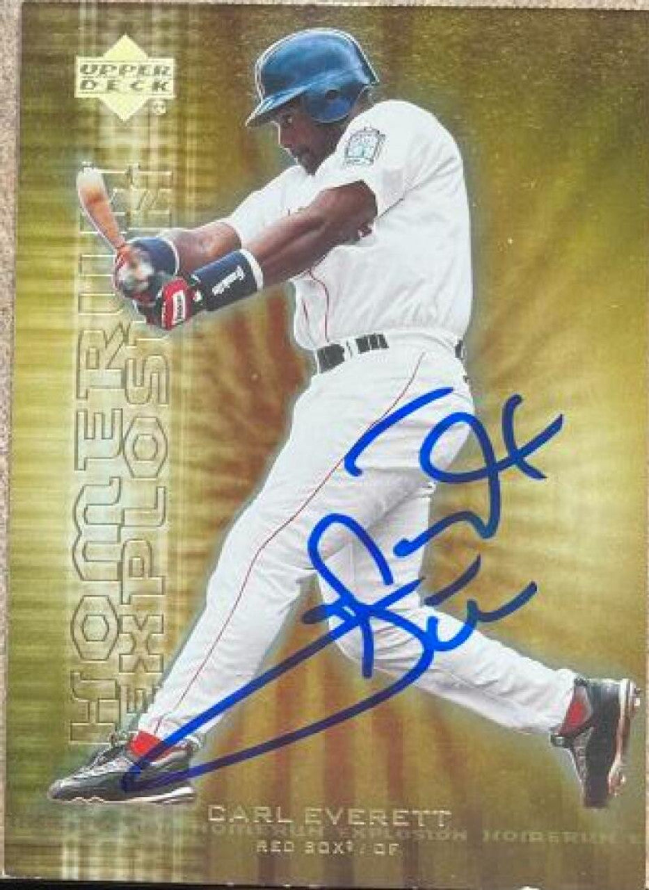 Carl Everett Signed 2001 Upper Deck Home Run Explosions Baseball Card - Boston Red Sox