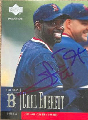 Carl Everett Signed 2001 Upper Deck Evolution Baseball Card - Boston Red Sox