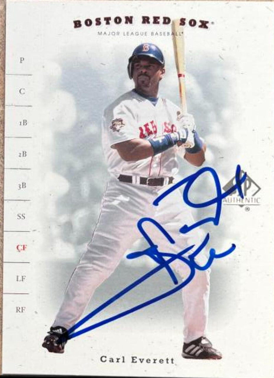 Carl Everett Signed 2001 Upper Deck SP Authentic Baseball Card - Boston Red Sox