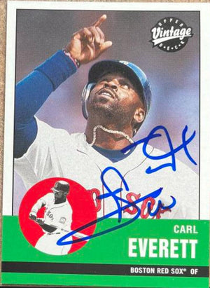 Carl Everett Signed 2001 Upper Deck Vintage Baseball Card - Boston Red Sox