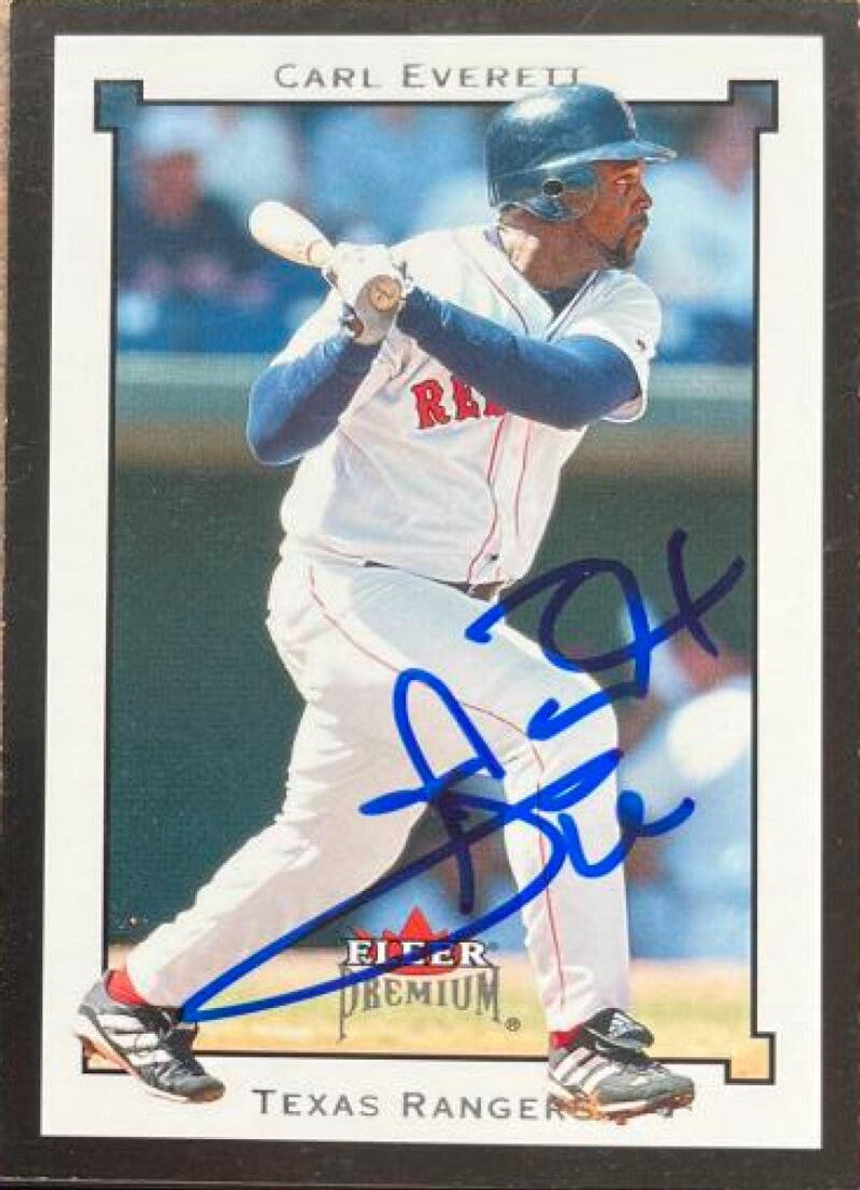 Carl Everett Signed 2002 Fleer Premium Baseball Card - Boston Red Sox