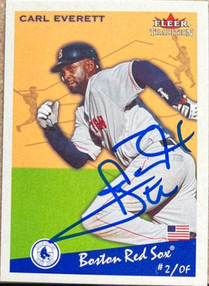 Carl Everett Signed 2002 Fleer Tradition Baseball Card - Boston Red Sox