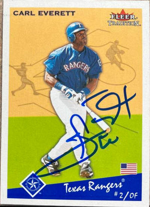 Carl Everett Signed 2002 Fleer Tradition Update Baseball Card - Texas Rangers