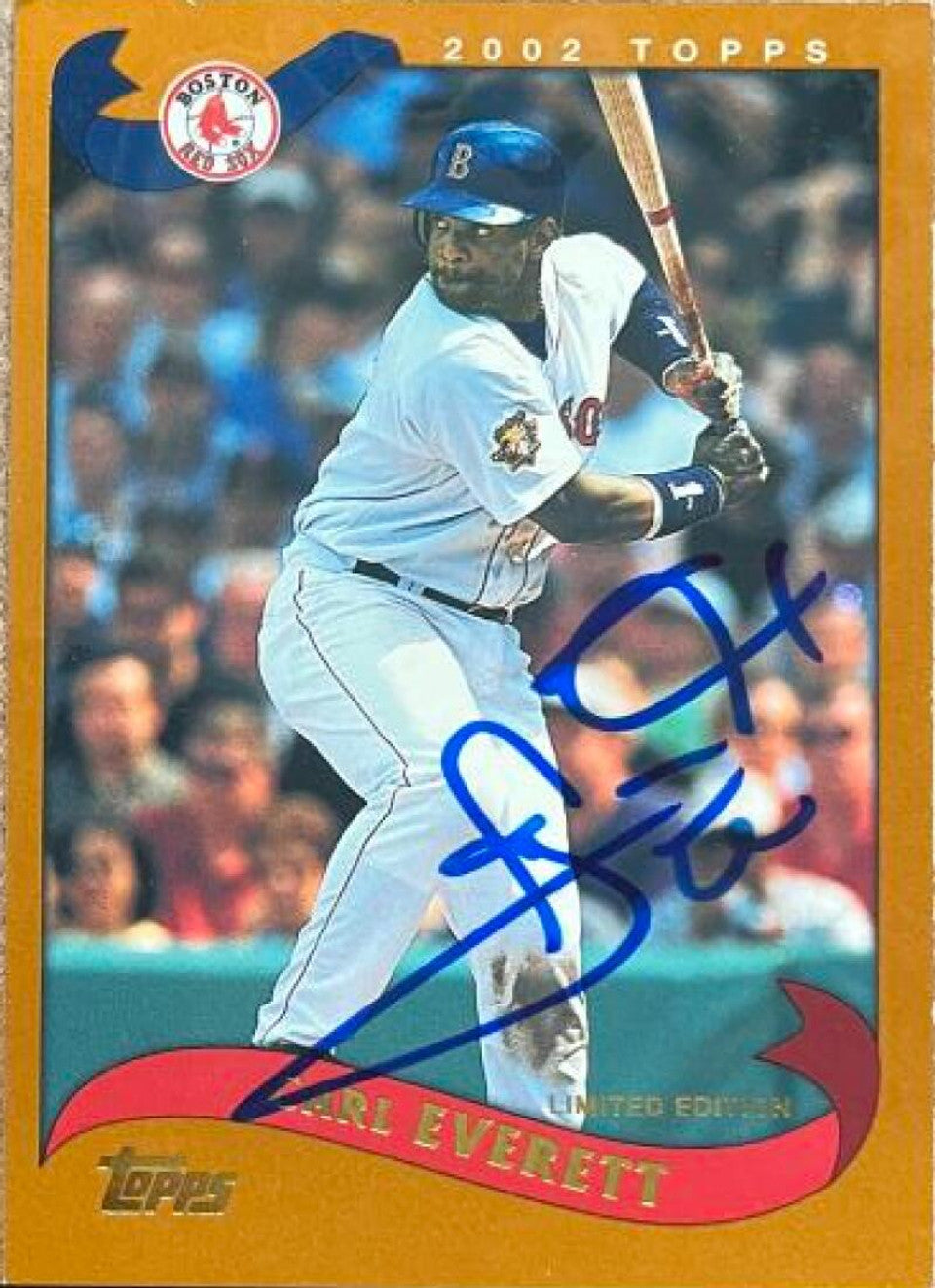 Carl Everett Signed 2002 Topps Limited Baseball Card - Boston Red Sox