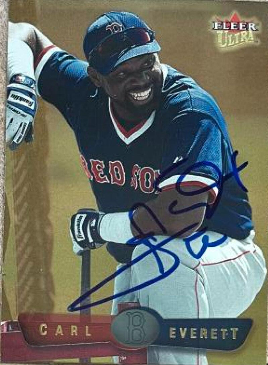 Carl Everett Signed 2002 Fleer Ultra Gold Medallion Baseball Card - Boston Red Sox