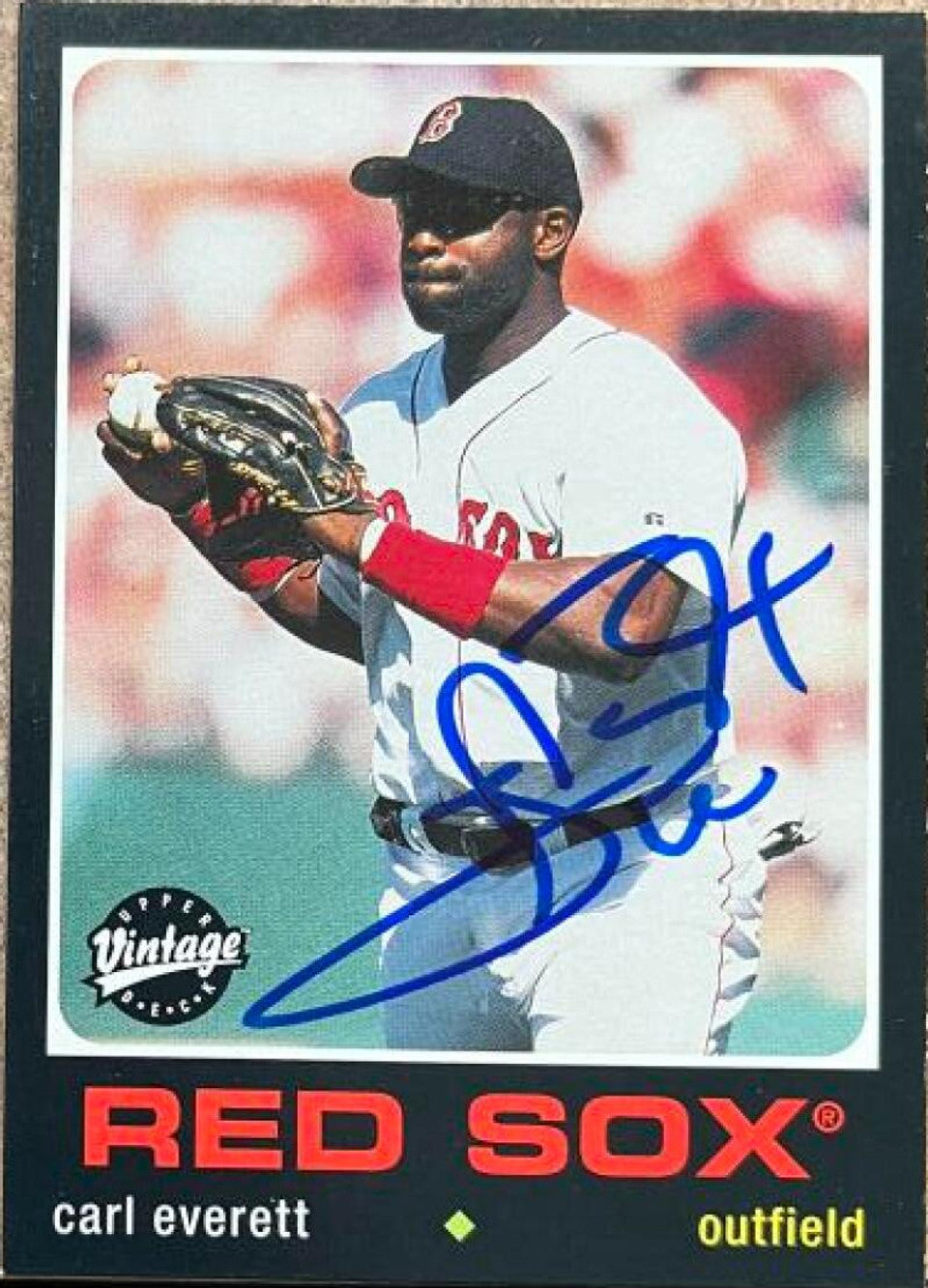 Carl Everett Signed 2002 Upper Deck Vintage Baseball Card - Boston Red Sox