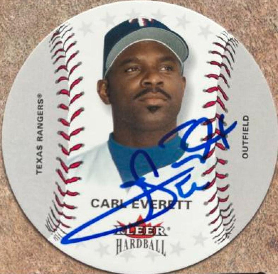 Carl Everett Signed 2003 Fleer Hardball Baseball Card - Texas Rangers