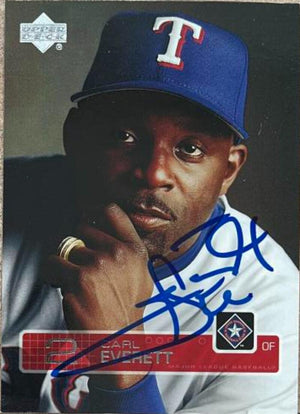 Carl Everett Signed 2003 Upper Deck Baseball Card - Texas Rangers