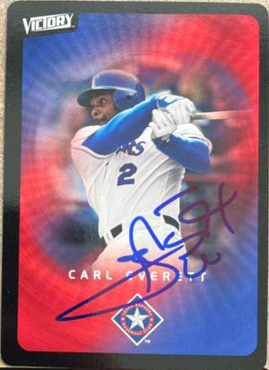 Carl Everett Signed 2003 Upper Deck Victory Baseball Card - Texas Rangers