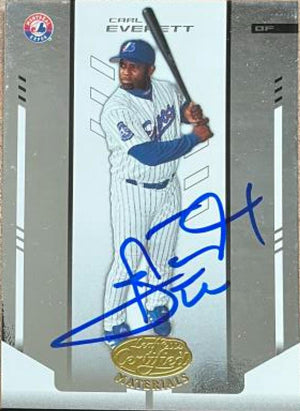 Carl Everett Signed 2004 Leaf Certified Materials Baseball Card - Montreal Expos