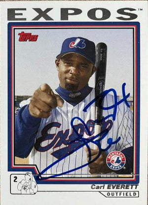 Carl Everett Signed 2004 Topps Baseball Card - Montreal Expos