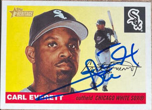 Carl Everett Signed 2004 Topps Heritage Baseball Card - Chicago White Sox