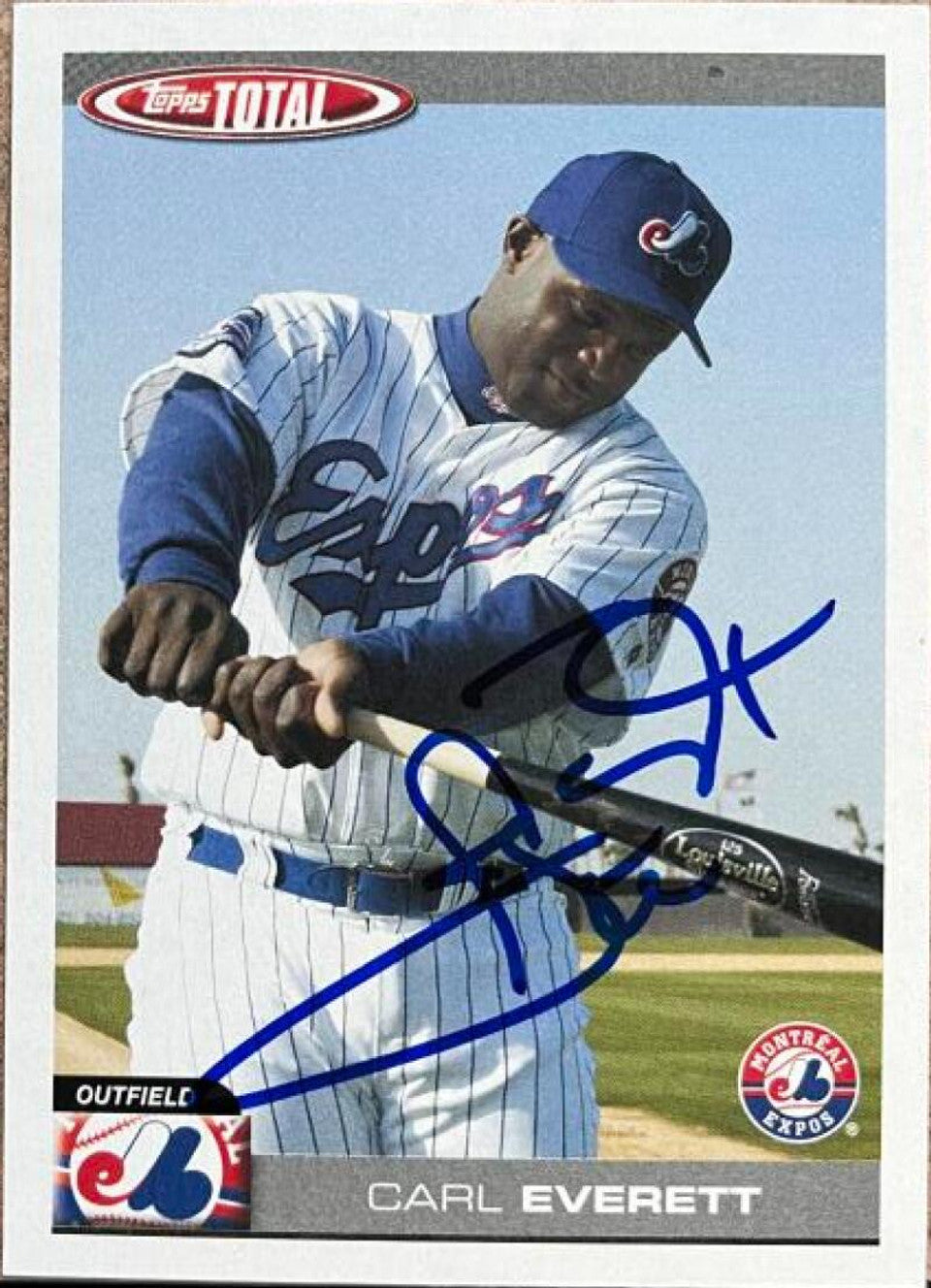 Carl Everett Signed 2004 Topps Total Baseball Card - Montreal Expos