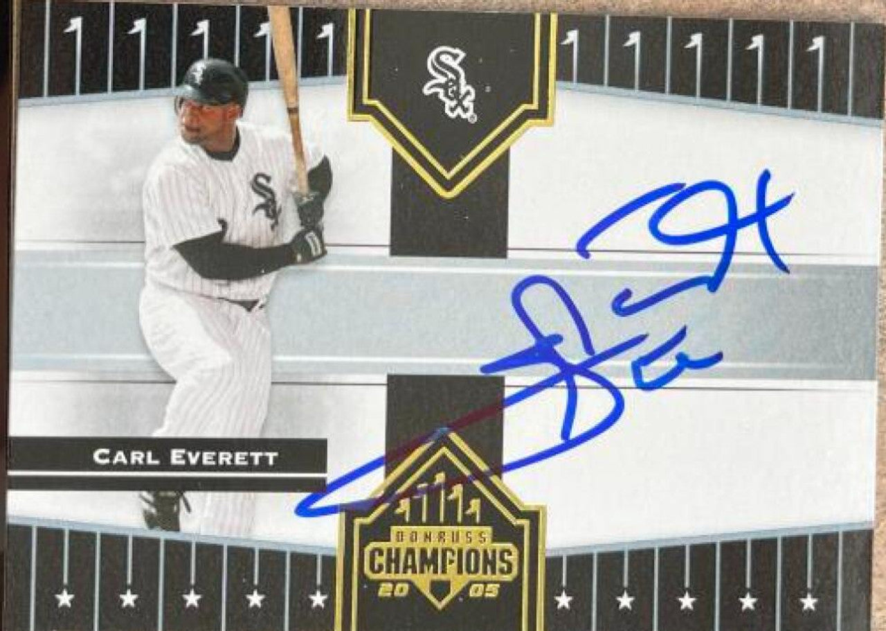 Carl Everett Signed 2005 Donruss Champions Baseball Card - Chicago White Sox