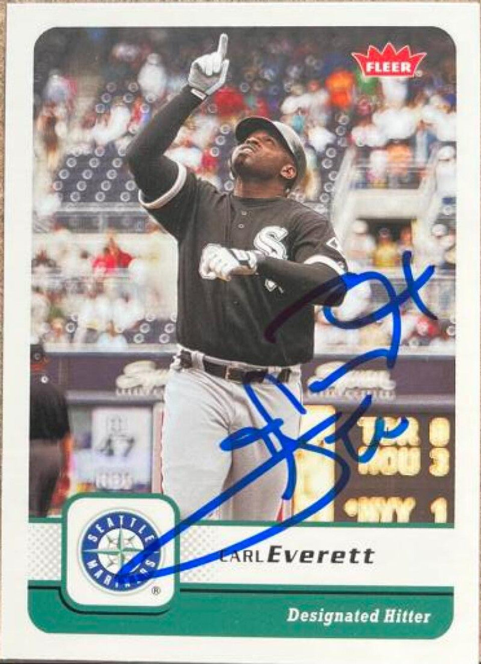 Carl Everett Signed 2006 Fleer Baseball Card - Seattle Mariners