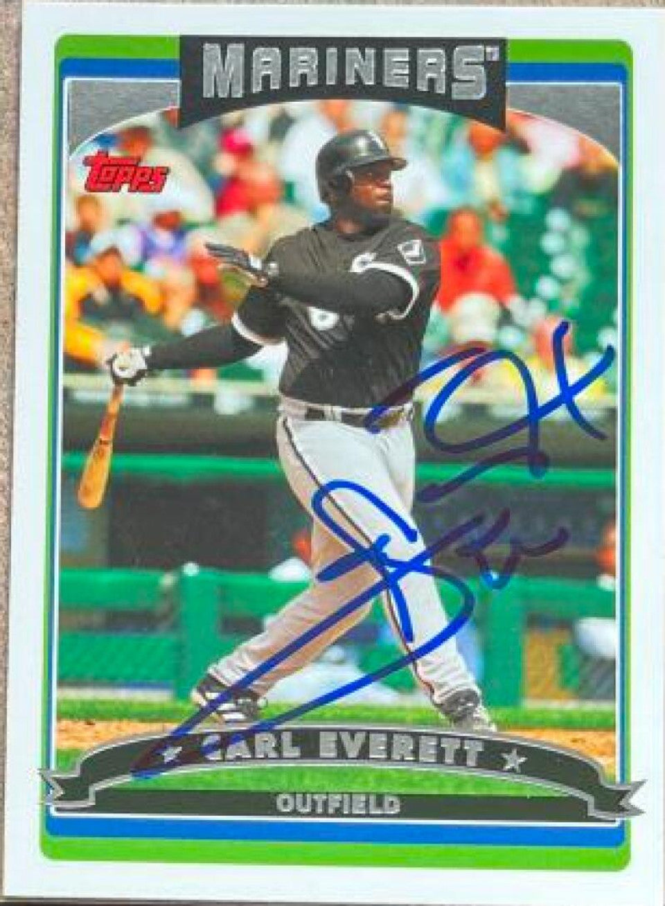 Carl Everett Signed 2006 Topps Baseball Card - Seattle Mariners