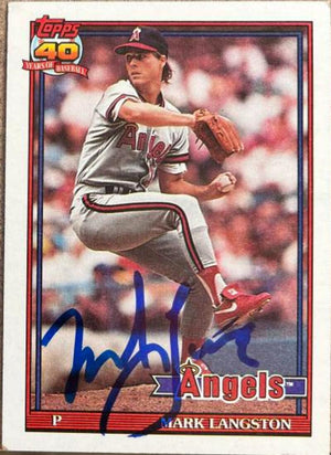 Mark Langston Signed 1991 Topps Baseball Card - California Angels